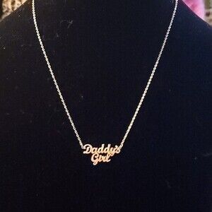 SILVER Daddy's Girl Necklace Y2K Cute Gift daughter Chain Retro 80's Y2k glamour